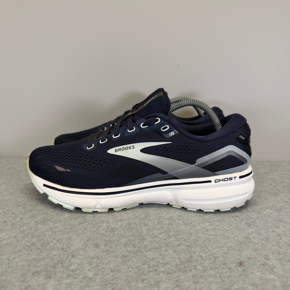 Brooks Ghost 15 Womens Shoes Size 7.5 Navy Blue Running Sneakers 1203801B450